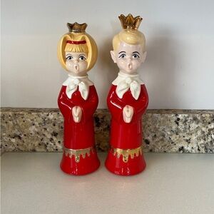 Hobbyist Ceramic Christmas Carolers candlestick Holders